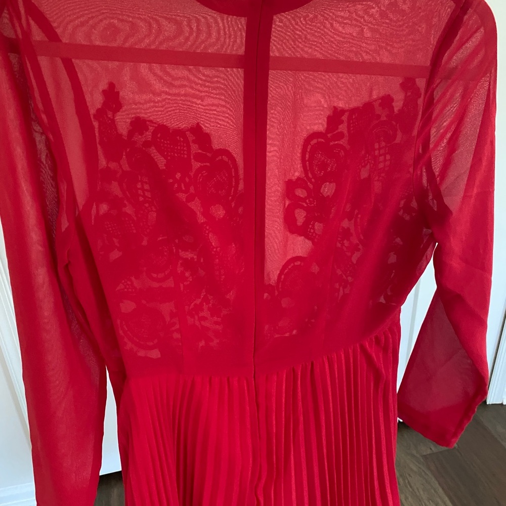 Red chiffon dress